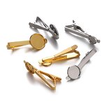 Tie Clip Factory - Manufacturer Silver Gold Tie Clip with Blank Tray Custom logo