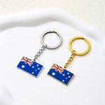 Country Flag Keychain Factory - Stainless Steel Australia Flag Charm 18K Gold