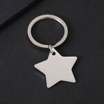 Keychain Factory - Stainless Steel Star Pendant Personalized Engraved Keyring