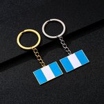 Enamel Keychain Factory - Guatemala Flag Charm Stainless Steel 18K Gold Plated