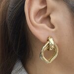 Geometric Earrings Factory - 18K Gold Silver Plated Diamond Shape Drop Statement