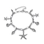 Seashell Anklet Factory - Summer Beach Starfish Sea Shell Charm Pendant Link Chain