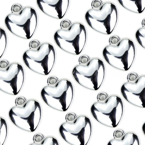 Heart Charm Factory - Manufacturer Antique Silver Solid Heart DIY Jewelry Accessories