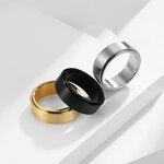 Spinning Ring Factory - 8mm Stainless Steel Rotatable Rose Gold Black Silver Plating