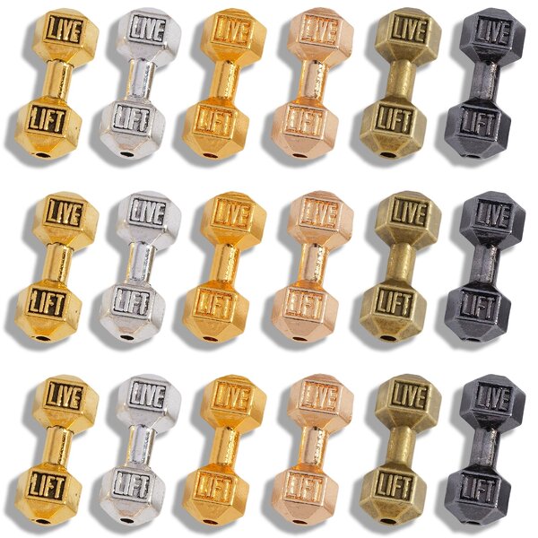 Dumbbell Bead Pendant Factory - Antique Silver Gold Gun-Black Plated Dumbbell Bead