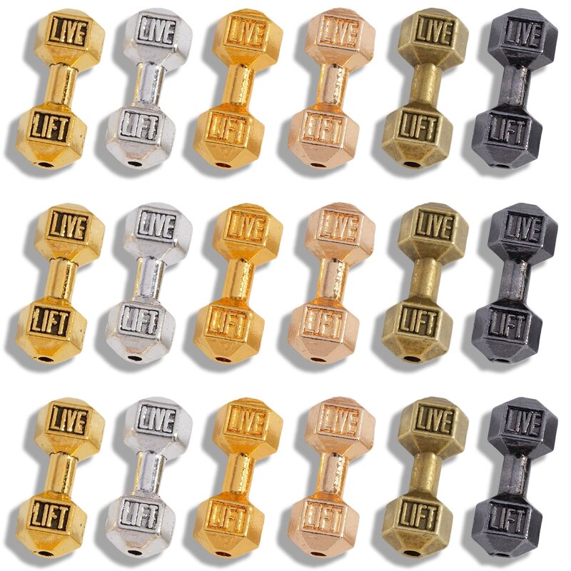 Dumbbell Bead Pendant Factory - Antique Silver Gold Gun-Black Plated Dumbbell Bead