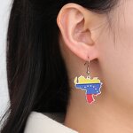Country Flag Earrings Factory - Waterproof Stainless Steel Enamel Venezuela Flag