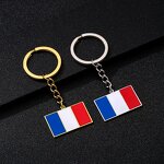 Country Flag Keychain Factory - Stainless Steel Enamel French Republic Flag