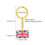 Country Flag Keychain Factory - Stainless Steel Enamel United Kingdom Flag Charm