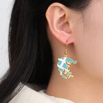 Country Flag Earrings Factory - Waterproof Stainless Steel Enamel Greece Flag Map