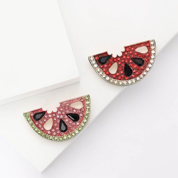 Palestine Support Pin Factory - Rhinestone Watermelon Shape Crystal Zircon Charm Brooch
