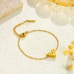 Jewelry Set Factory - Waterproof 18k Gold V Shape Pendant Necklace Earrings Set