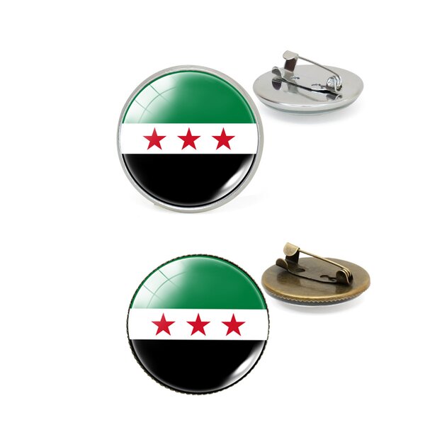 Country Flag Pin Factory - Manufacturer Syria National Flag Crystal Brooches Pin