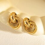 Hoop Earrings Factory - Waterproof 18K Gold Plated Geometric Circle to Circle