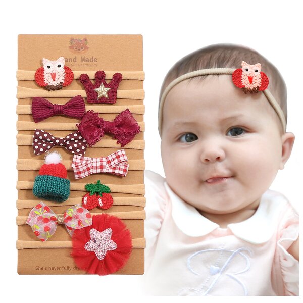 Hair Bands Set Factory - 10 PCS Luxury Custom Christmas Gifts Baby Hair Accessories