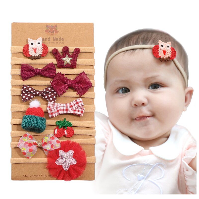 Hair Bands Set Factory - 10 PCS Luxury Custom Christmas Gifts Baby Hair Accessories