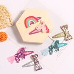 Hair Clip Set Factory - Sweet Baby Unicorn Rainbow Cat Bow Tie Clip Barrettes