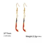 Country Flag Earrings Factory - Waterproof Stainless Steel Enamel Chile Flag