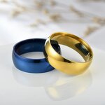 Arc Surface Ring Factory - 8mm Stainless Steel Gold Blue Silver Black Plate Matching