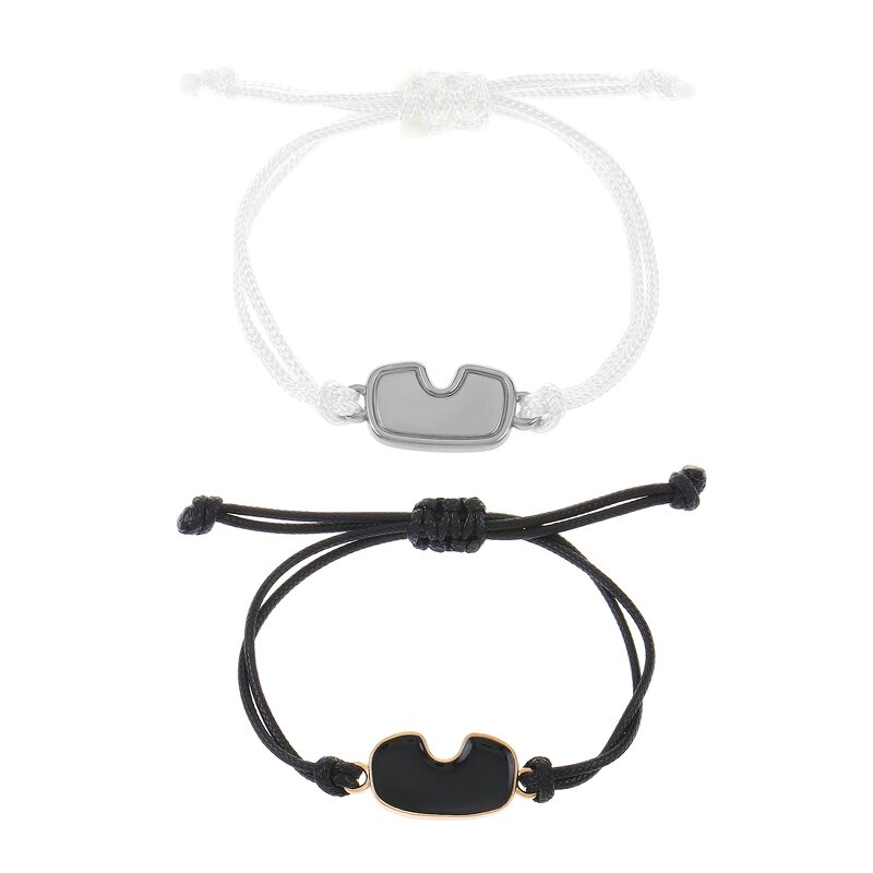 Charm Bracelet Factory - Stainless Steel Ski Goggles Rope Macrame Couple Bracelet