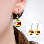 Country Flag Jewelry Set Factory - 80 Models Zimbabwe Flag Map Pendant Set