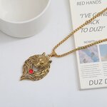 Pendant Necklace Factory - 316L Stainless Steel Retro Punk Wolf Head Cross Charm