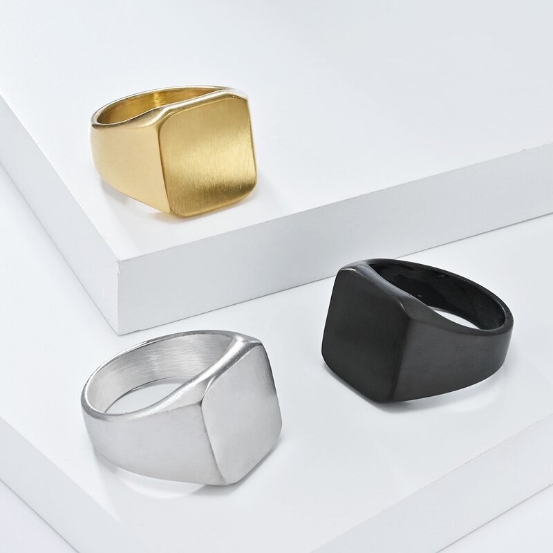 Stamp Ring Factory - 8mm Stainless Steel Surface Engraved Laser Engraving Custom