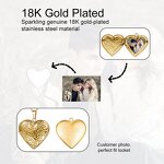 Photo Locket Necklace Factory - 18K Gold Plated Stainless Steel Heart Shape Locket