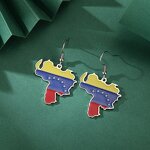 Country Flag Earrings Factory - Waterproof Stainless Steel Enamel Venezuela Flag