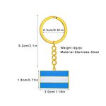 Country Flag Keychain Factory - Stainless Steel Argentina Flag Map Keychain