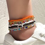 Beaded Anklet Set Factory - 7PCS Bohemian Summer Beach Colorful Beaded Anklets