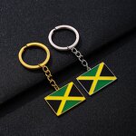 Country Flag Keychain Factory - 18K Gold Plated Enameled Jamaica Flag Bag Keychain
