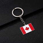Country Flag Keychain Factory - Stainless Steel Enamel Canada Flag Car Key Chain