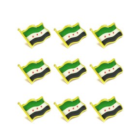 Country Flag Pin Factory - Manufacturer Syria National Flag Epoxy Resin Brooch Pin