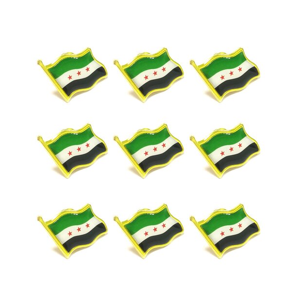 Country Flag Pin Factory - Manufacturer Syria National Flag Epoxy Resin Brooch Pin