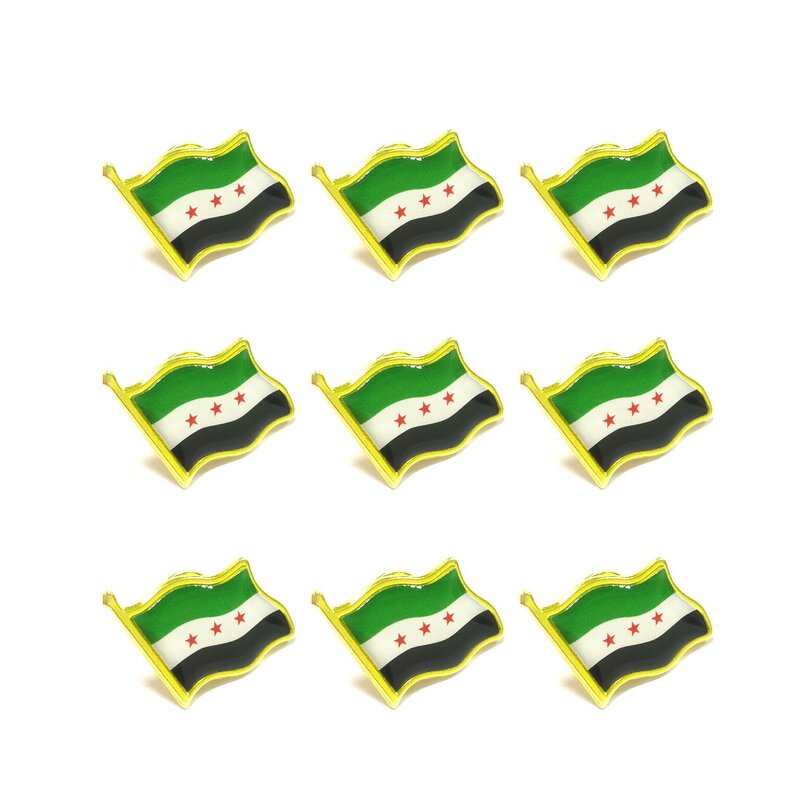 Country Flag Pin Factory - Manufacturer Syria National Flag Epoxy Resin Brooch Pin