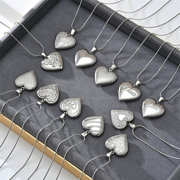 Photo Locket Necklace Factory - Waterproof Stainless Steel Heart Shape DIY Locket