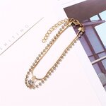 Tennis Anklet Factory - Lady Gold Bling Crystal Tennis Link Chain for Girl