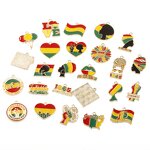 Juneteenth Charm Factory - Gold Plated Enamel Alloy Black Queen King Freedom Day