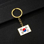 Country Flag Keychain Factory - Stainless Steel Enamel South Korea Flag Keychain