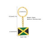 Country Flag Keychain Factory - 18K Gold Plated Enameled Jamaica Flag Bag Keychain