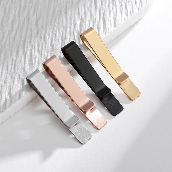 Tie Clip Factory - Manufacturer Stainless Steel Custom Engraving 18K Gold Black