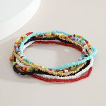 Beaded Anklet Set Factory - 7PCS Bohemian Summer Beach Colorful Beaded Anklets