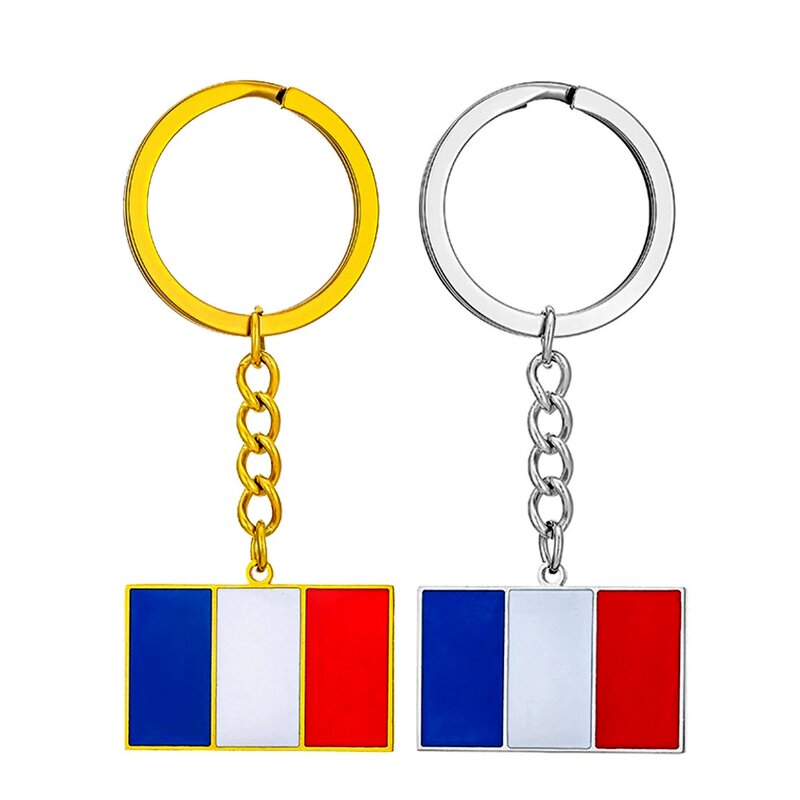 Country Flag Keychain Factory - Stainless Steel Enamel French Republic Flag