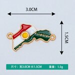 Kurdistan Flag Charm Factory - Gold Plating Enamel Kurdistan Flag Map DIY