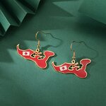 Country Flag Earrings Factory - Waterproof Stainless Steel Enamel Kingdom of Tonga