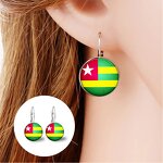 Country Flag Jewelry Set Factory - Togo Flag Charm Map Pendant Jewelry Set