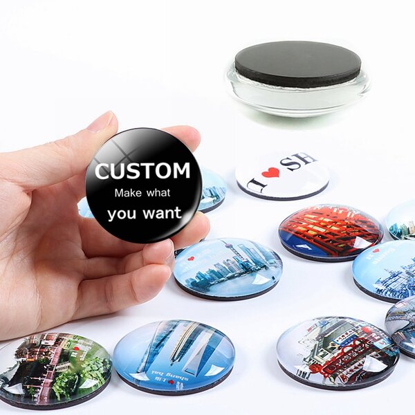 Fridge Magnet Factory - Multiple Shapes Sizes Glass Dome Cabochon Souvenir Magnet
