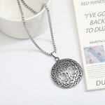 Pendant Necklace Factory - 316L Stainless Steel Retro Punk Wolf Head Cross Charm