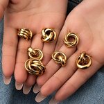 Hoop Earrings Factory - Waterproof 18K Gold Plated Geometric Circle to Circle